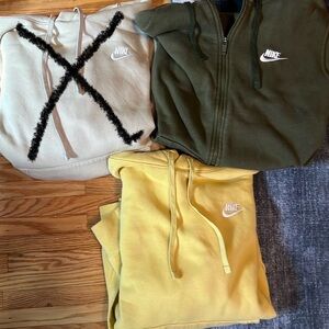 Nike Men's Hoodie Sweater - Cream, Yellow,